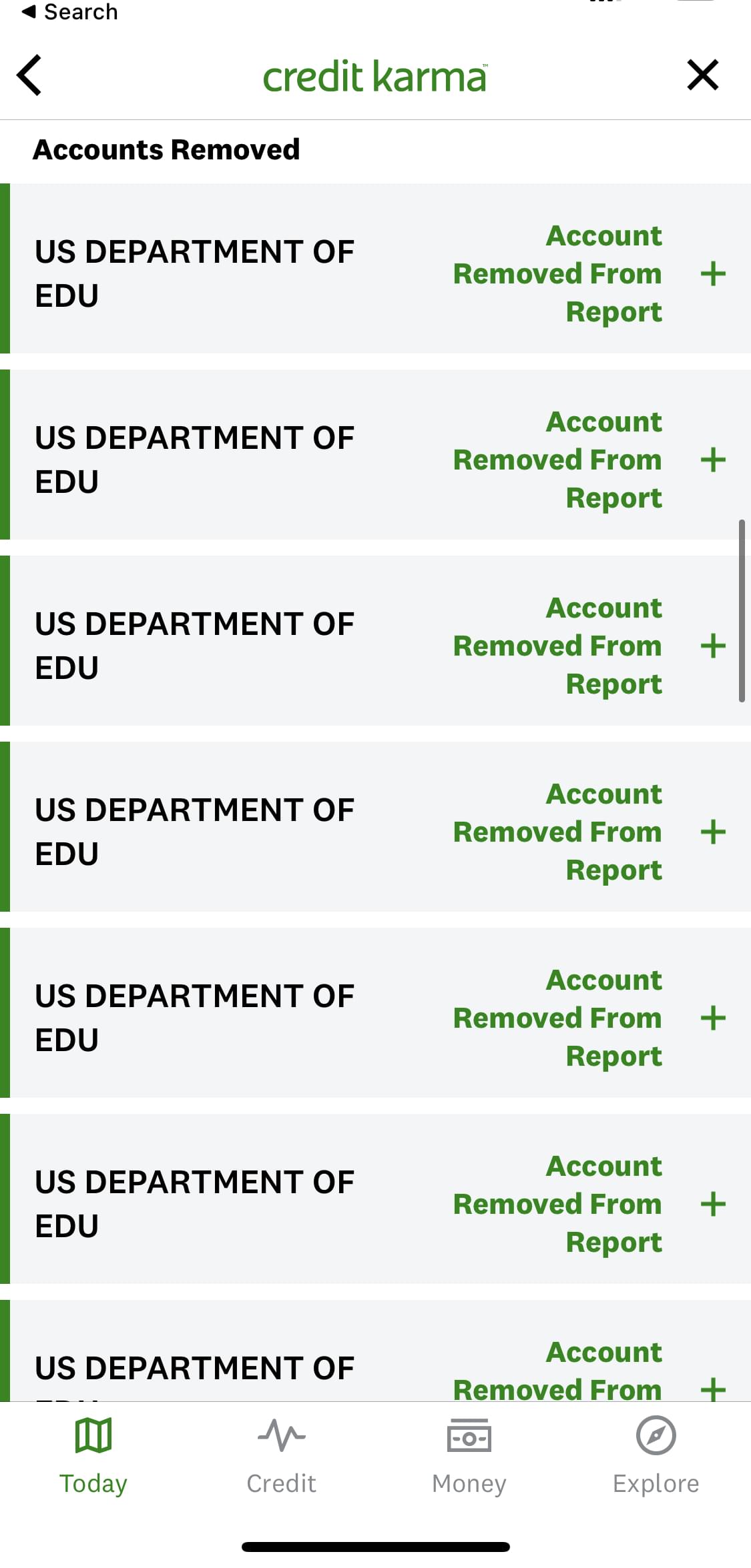 Credit score mobile results