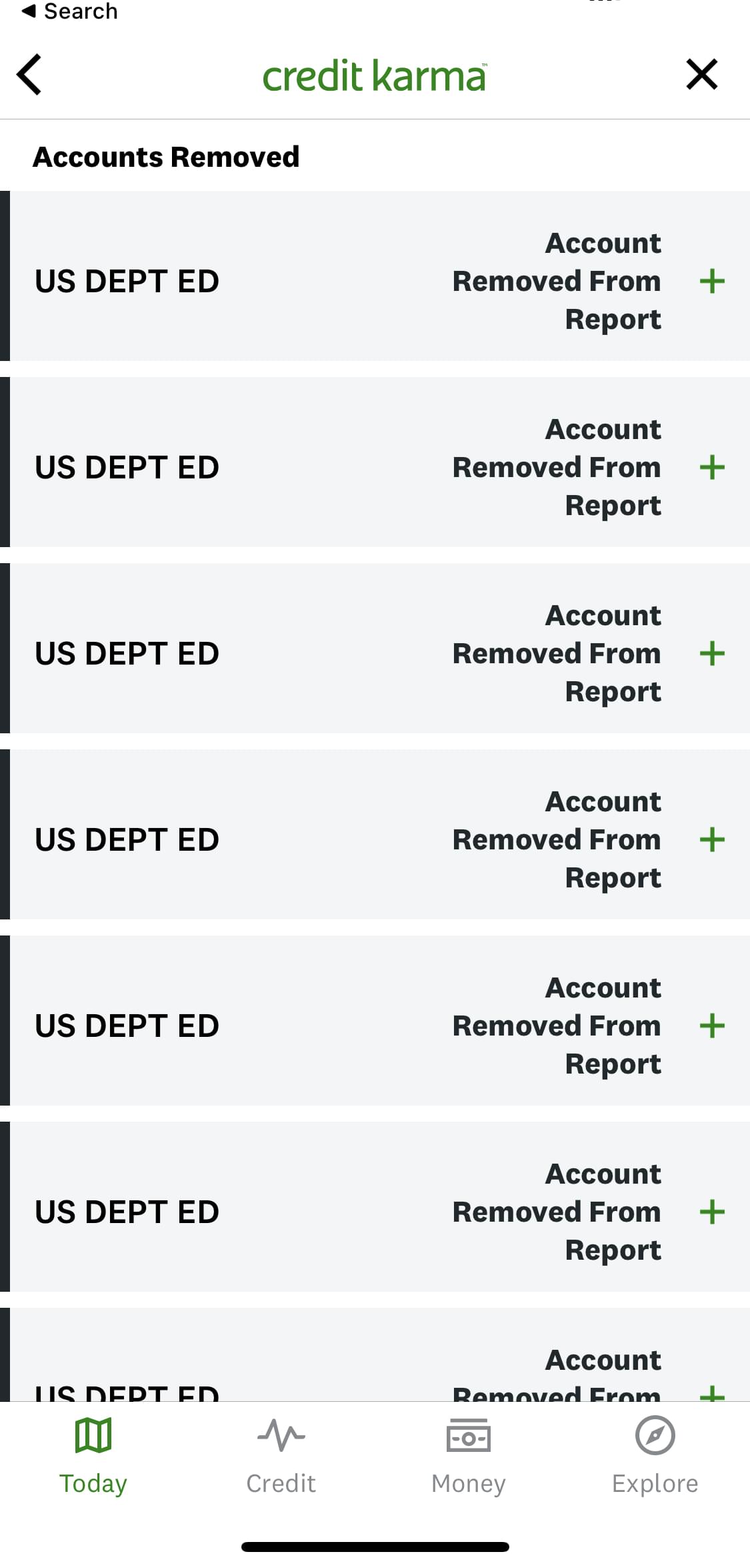 Credit score mobile results